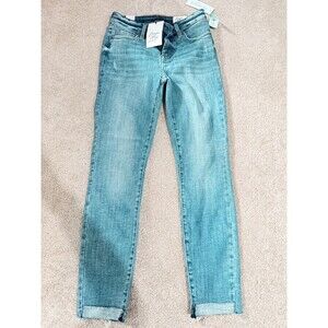 Womens Cosmic Blue Love Arielle Crop Skinny Jeans Folded Hem Jeans Size 26 NWT